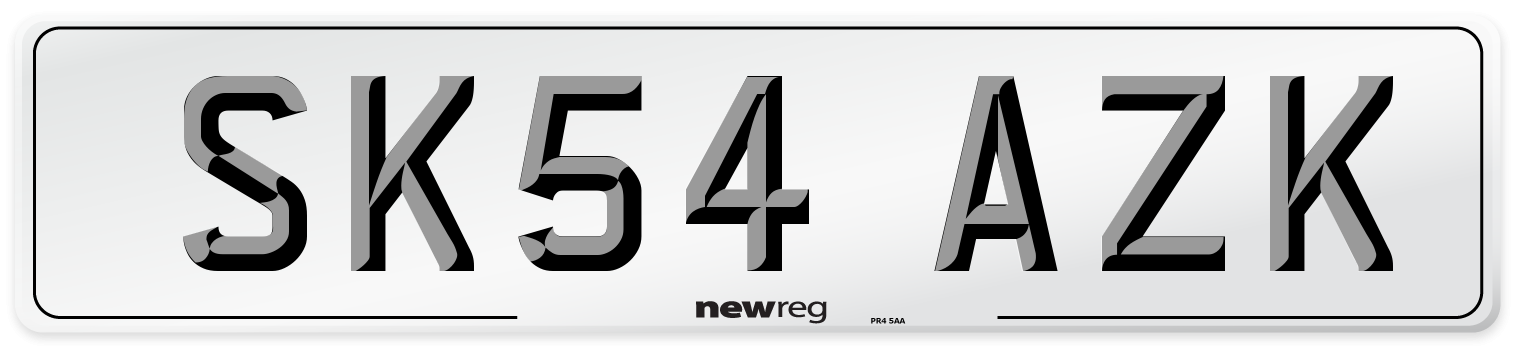 SK54 AZK Number Plate from New Reg